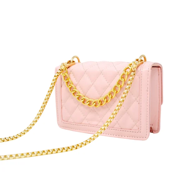 Zomi Gems Quilted Large Flap Handbag: Pink - Image 3