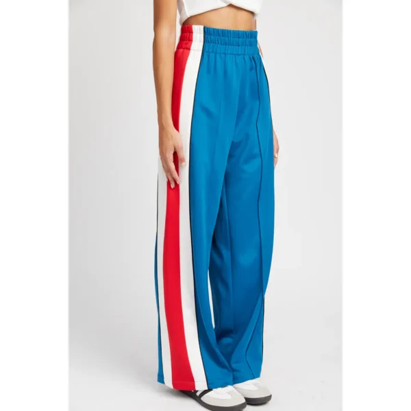 Color-block track pants: teal combo - Image 4