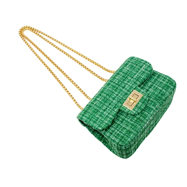 Zomi Gems Large Tweed Handbag: Green - Image 4