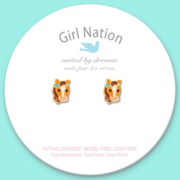 Girl Nation Pretty Pony Cutie Stud Earrings - Image 2