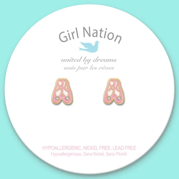 Girl Nation Ballet Slippers Cutie Stud Earrings - Image 3