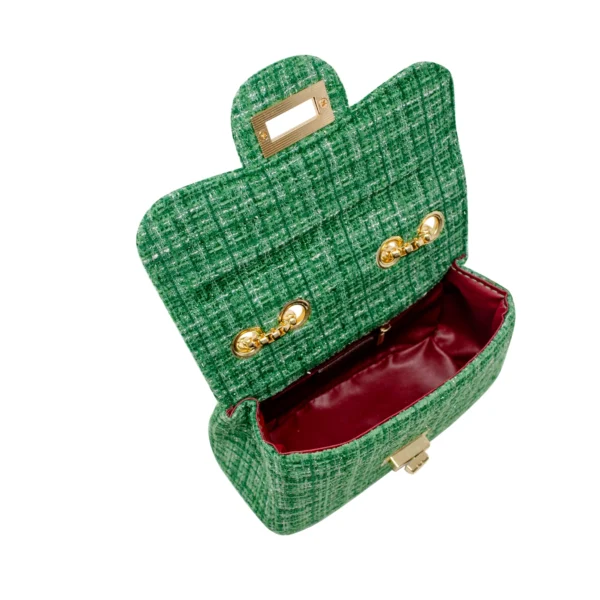 Zomi Gems Large Tweed Handbag: Green - Image 3