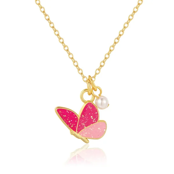 Girl Nation Petite Necklace- Glitter Butterfly Dreams