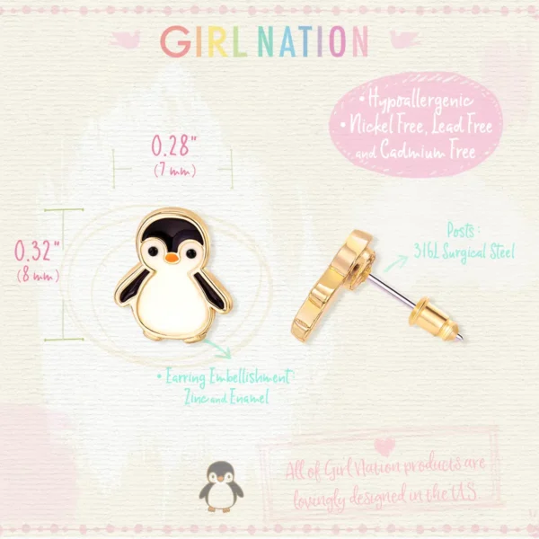 Girl Nation Penguin Cutie Stud Earrings - Image 3