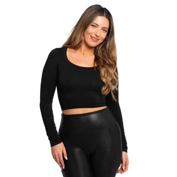 Malibu Sugar Teen Seamless Long Sleeve Crop neck Teen