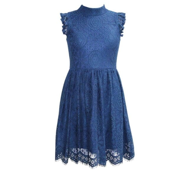 Lace Mock Neck Skater Dress - SIZE 10