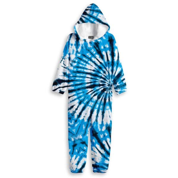 Tie-Dye Blue Fuzzy One Piece