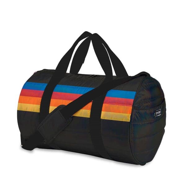 Puffer Duffle Bag Retro Stripe