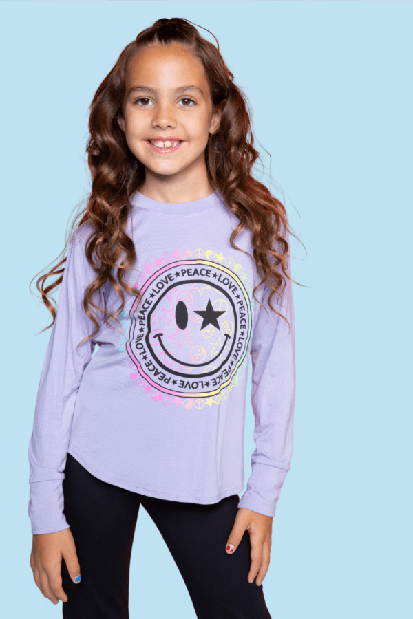 Long Sleeve Top - Lavender Smile Peace