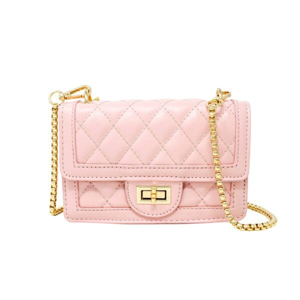 Zomi Gems Quilted Large Flap Handbag: Pink