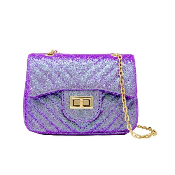 Zomi Gems Glitter Wave Handbag: Purple