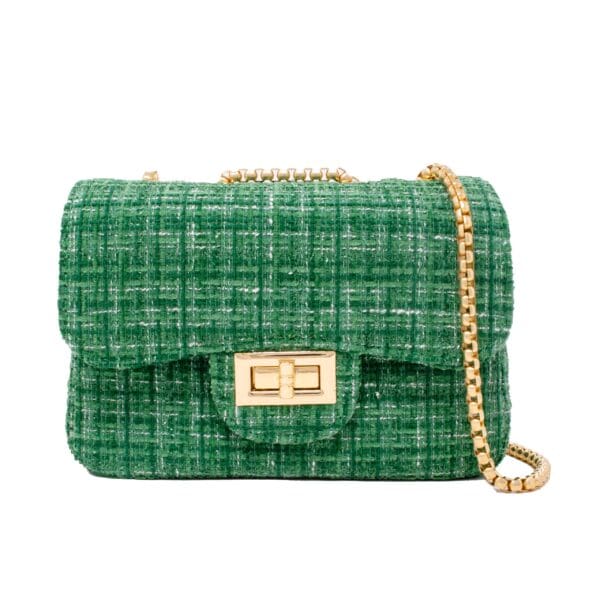 Zomi Gems Large Tweed Handbag: Green