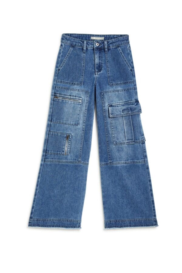 UTILITY CARGO: MEDIUM INDIGO Tractr Jeans - Image 2