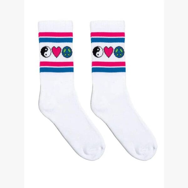 Crew Socks with Ribbed Tubing - Iconic Symbols