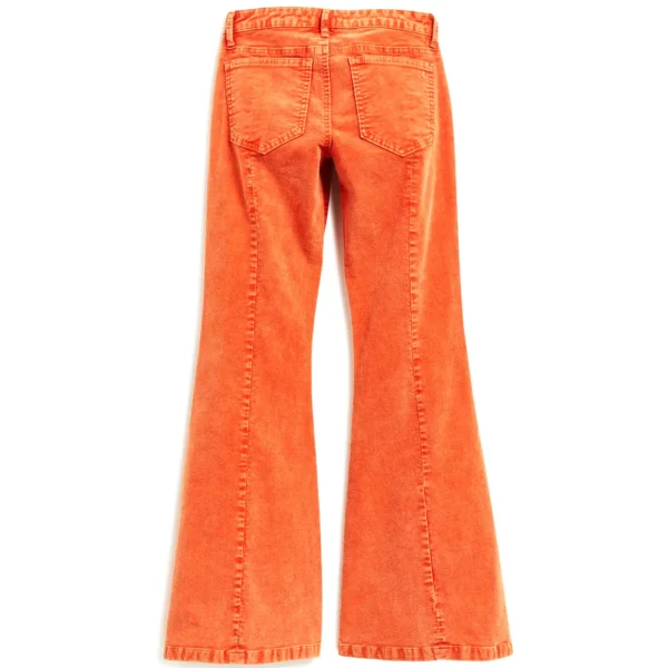 High rise acid wash color flare: orange- Tractr Girls - Image 2