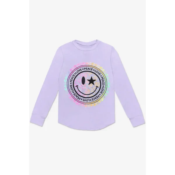 Long Sleeve Top - Lavender Smile Peace - Image 2