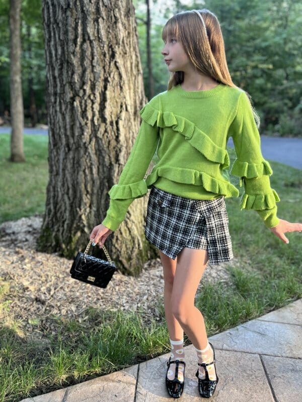 Plaid Tweed Skort - Hannah Banana - Image 2