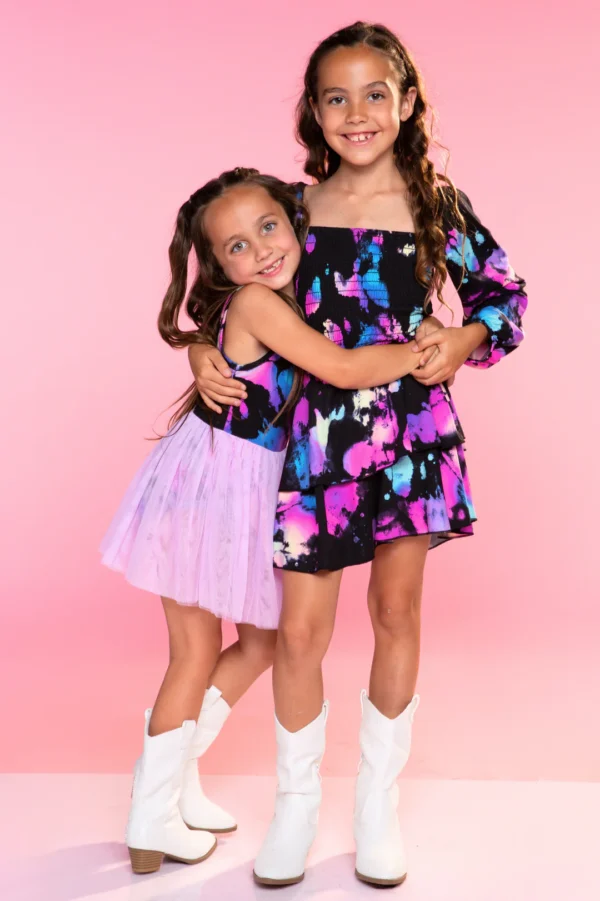 Very Soft Long Sleeve Smocked Ruffle Skirt Dress - Image 2
