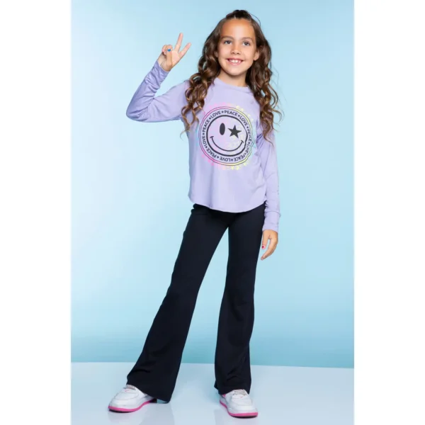 Long Sleeve Top - Lavender Smile Peace - Image 3