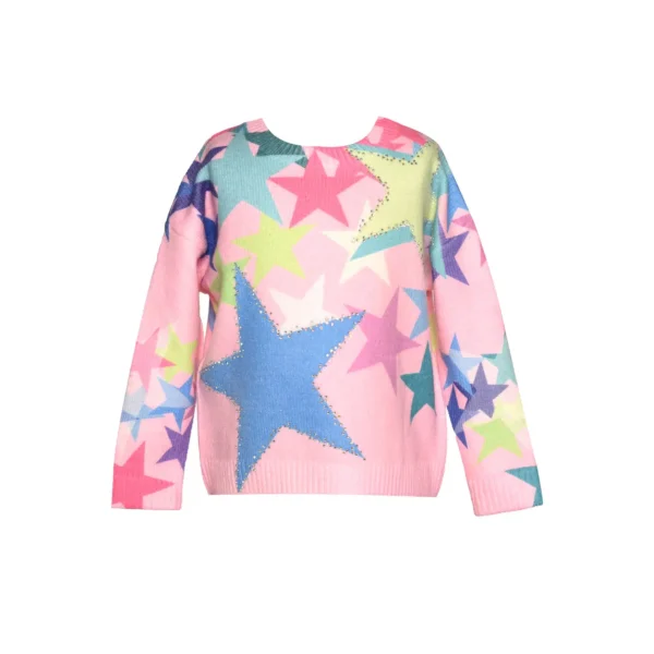 Cool Star Sweater in Pink Multi- Hannah Banana - Image 2