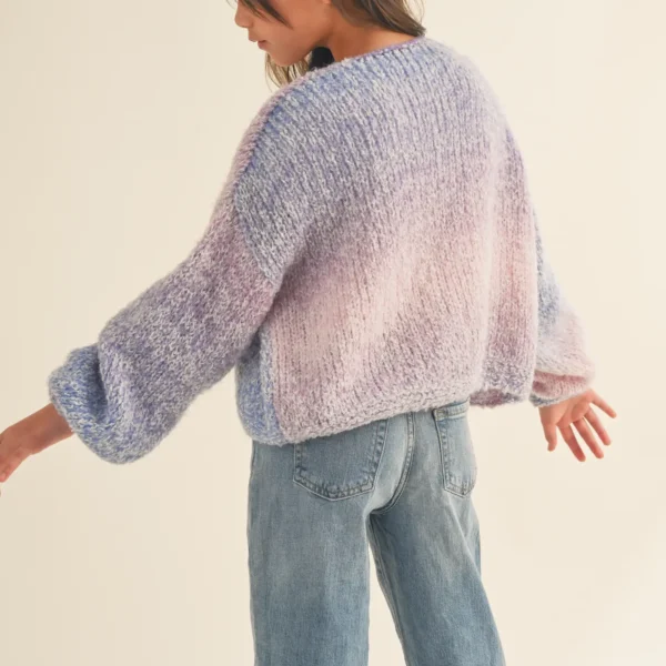 Color Rainbow Sweater Cardigan - Image 2