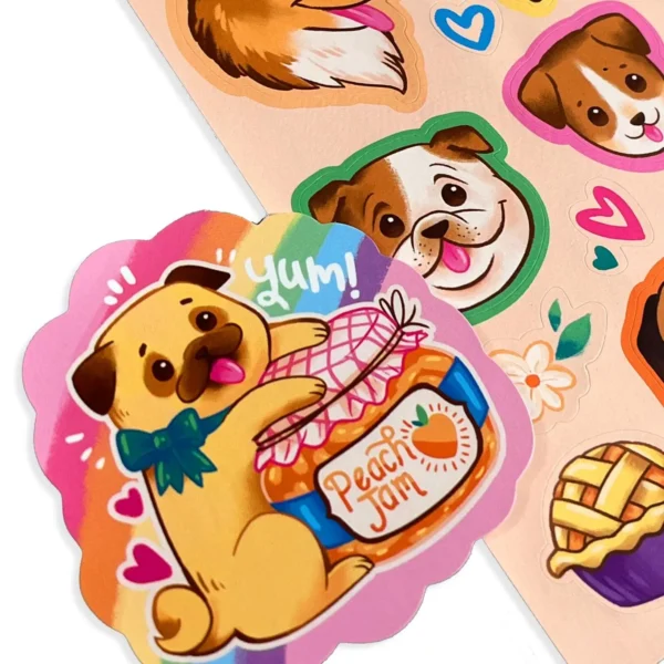 Stickiville Stickers: Puppies & Peaches - Scented - Image 2