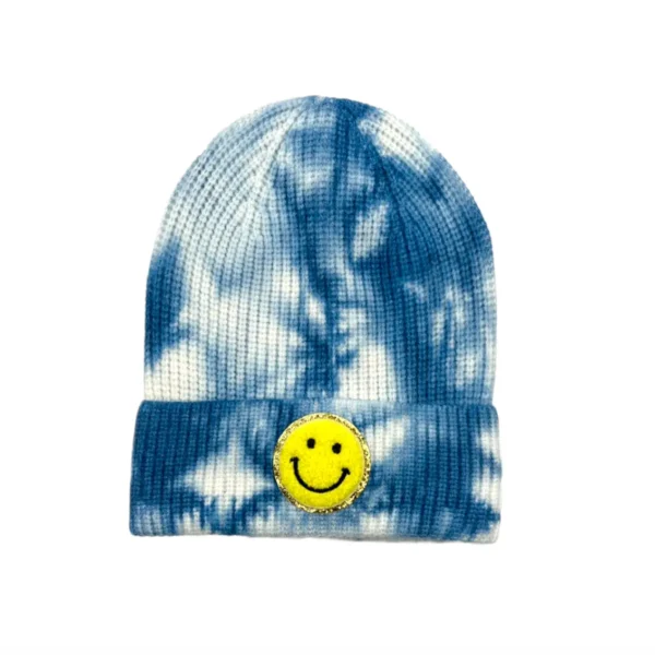 MAVI Varsity Smiley Face Tie Dye Beanie Stocking Hat Cap - Image 2