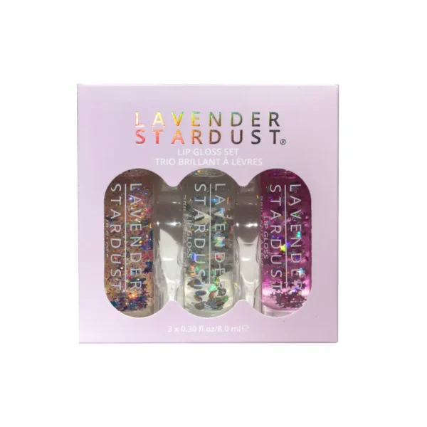 Lavender Stardust Disco Glitter Lip Gloss Trio Set