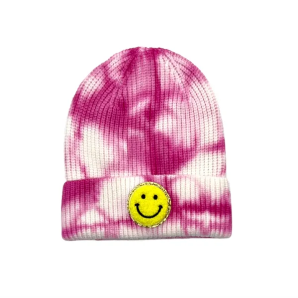 MAVI Varsity Smiley Face Tie Dye Beanie Stocking Hat Cap - Image 4