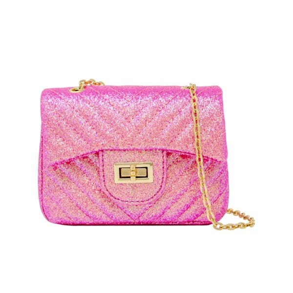 Classic ZOMI ZOMI Glitter Wave Handbag: Hot Pink