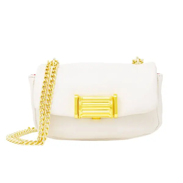 Zomi Leather Clutch Bag: White