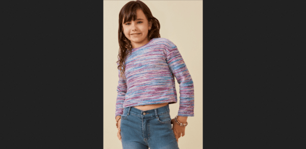 Hayden Girls Marled Velvet Long Sleeve Top